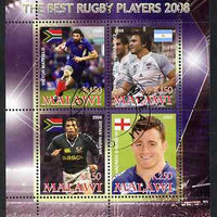 Malawi 2008 The Best Rugby Players perf sheetlet containing 4 values, fine cto used