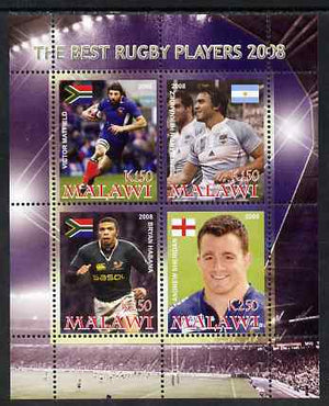 Malawi 2008 The Best Rugby Players perf sheetlet containing 4 values, unmounted mint