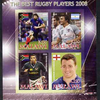 Malawi 2008 The Best Rugby Players imperf sheetlet containing 4 values, unmounted mint