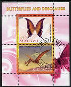 Malawi 2008 Butterflies & Dinosaurs #5 perf sheetlet containing 2 values fine cto used