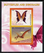 Malawi 2008 Butterflies & Dinosaurs #5 imperf sheetlet containing 2 values unmounted mint