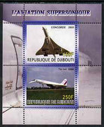 Djibouti 2008 Supersonic Aircraft perf sheetlet containing 2 values unmounted mint