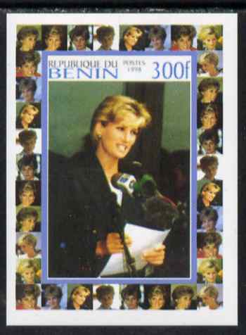 Benin 1998 Princess Diana Memoriam #5 - 300f individual imperf deluxe sheet unmounted mint. Note this item is privately produced and is offered purely on its thematic appeal