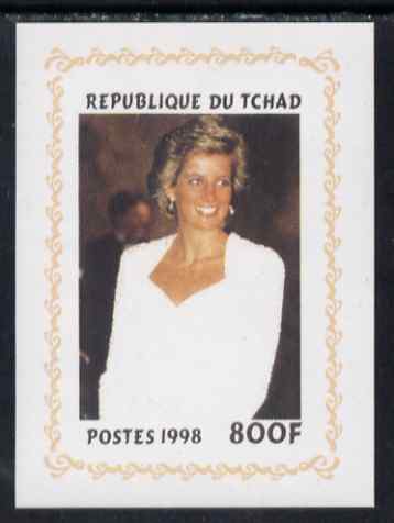 Chad 1998 Princess Diana Memoriam #7 - 800f individual imperf deluxe sheet unmounted mint. Note this item is privately produced and is offered purely on its thematic appeal. .
