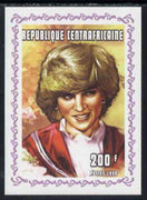 Central African Republic 1998 Princess Diana Memoriam #1 individual imperf deluxe sheet unmounted mint. Note this item is privately produced and is offered purely on its thematic appeal