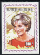 Central African Republic 1998 Princess Diana Memoriam #2 individual imperf deluxe sheet unmounted mint. Note this item is privately produced and is offered purely on its thematic appeal