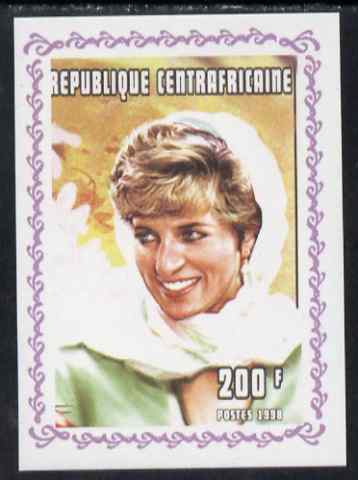 Central African Republic 1998 Princess Diana Memoriam #8 individual imperf deluxe sheet unmounted mint. Note this item is privately produced and is offered purely on its thematic appeal