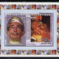 Congo 2006 Salvador Dali #2 individual imperf deluxe sheet, unmounted mint. Note this item is privately produced and is offered purely on its thematic appeal