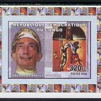 Congo 2006 Salvador Dali #3 individual imperf deluxe sheet, unmounted mint. Note this item is privately produced and is offered purely on its thematic appeal