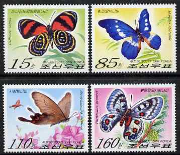 North Korea 2007 Butterflies perf set of 4 unmounted mint, SG N4659-62