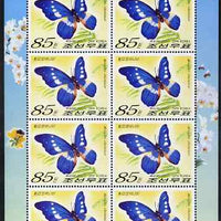 North Korea 2007 Butterflies perf sheetlet containing 8 x 85w values (Morpho rhetenor) unmounted mint, as SG N4660