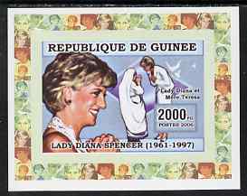 Guinea - Conakry 2006 Princess Diana imperf individual deluxe sheet #1 - with Mother Teresa unmounted mint. Note this item is privately produced and is offered purely on its thematic appeal
