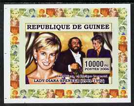 Guinea - Conakry 2006 Princess Diana imperf individual deluxe sheet #3 - with Pavarotti unmounted mint. Note this item is privately produced and is offered purely on its thematic appeal