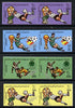Libya 1982 Football World Cup set of 4 each in imperf pairs overprinted with part Football symbol in silver unmounted mint SG 1180-83var