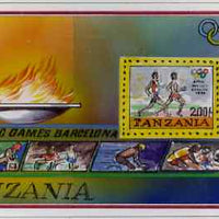 Tanzania 1992 Barcelona Olympic Games original artwork for 200s m/sheet on card, artwork size 1250 x 90 mm