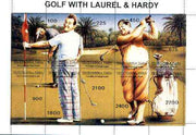 Touva 1995 Golf with Laurel & Hardy composite sheet containing complete perf set of 10 unmounted mint
