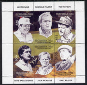 Touva 1995 Golf Legends sheetlet containing complete perf set of 6 unmounted mint