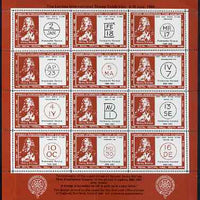 Cinderella - Great Britain 1960 London International Stamp Exhibition perf sheetlet containing 12 labels (Bishop Marks) on gummed paper unmounted mint