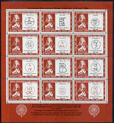 Cinderella - Great Britain 1960 London International Stamp Exhibition perf sheetlet containing 12 labels (Bishop Marks) on gummed paper unmounted mint