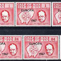 Calf of Man 1967 Europa 1967 overprinted on Churchill perf 14.5 set of 5 in red (as Rosen CA90-94) unmounted mint