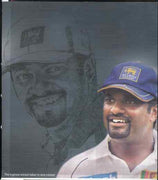 Sri Lanka 2009 Muttiah Muralitharan (cricketer) Official presentation pack containing sheetlet of 12 circular shaped values plus cover with special 'Highest Wicket Taker' cancellation