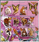 Madagascar 1999 Animals of the World perf sheetlet #2 containing 9 values plus 3 labels, unmounted mint. Note this item is privately produced and is offered purely on its thematic appeal