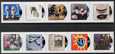Great Britain 2010 Classic Album Covers self adhesive set of 10 (2 strips of 5) unmounted mint