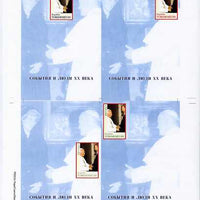 Turkmenistan 1999 The Pope with Fidel Castro (with Diana in background) the set of 8 imperf s/sheets in UNCUT FORMAT being two sheets each with 4 s/sheets,showing the Pope stamp in a different position, unmounted mint and rare