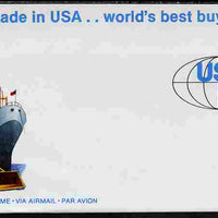 Aerogramme - United States 1981 Made in the USA 30c air-letter sheet (Ship & Digger) folded along fold lines otherwise unused and fine