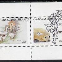 Shetland Islands 1995 Animals & Birds perf s/sheet containing 2 x 82p values unmounted mint