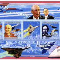 Guinea - Conakry 2009 First Flight of Concorde perf sheetlet containing 4 values plus label unmounted mint