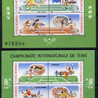 Rumania 1988 Tennis Grand-Slam Tournament set of 2 m/sheets each containing 4 values unmounted mint, Mi BL 244-45