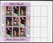 Angola 2001 Baseball Rookie Season - Ichiro Suzuki proof sheet of 9 with purple border and different images to the issued design, printed on pre-perforated sheet of 18 (slight creasing on the corners) each stamp has the photograph……Details Below