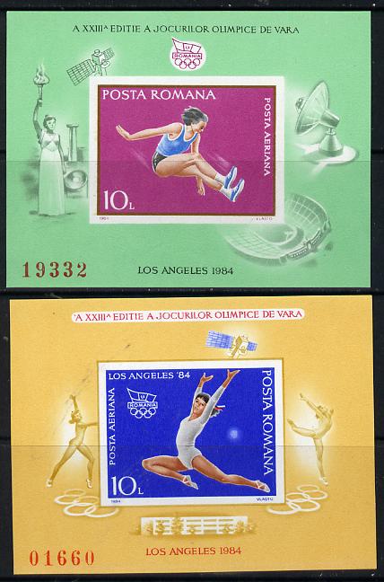 Rumania 1984 Olympic Games set of 2 imperf m/sheets, Mi BL 207-208