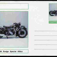 Chartonia (Fantasy) Motorcycles - 1938 Rudge Special 500cc postal stationery card unused and fine