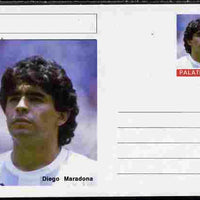 Palatine (Fantasy) Personalities - Diego Maradona (football) postal stationery card unused and fine
