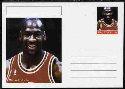 Palatine (Fantasy) Personalities - Michael Jordan (basketball & baseball) postal stationery card unused and fine