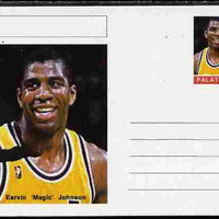 Palatine (Fantasy) Personalities - Earvin 'Magic' Johnson (basketball) postal stationery card unused and fine