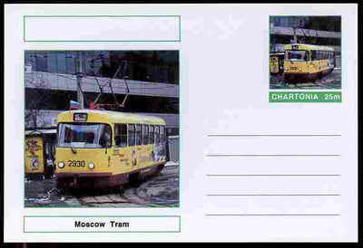 Chartonia (Fantasy) Buses & Trams - Moscow Tram postal stationery card unused and fine