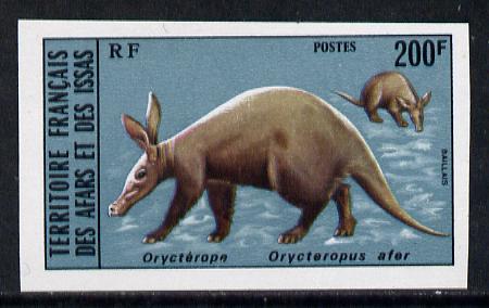 French Afars & Issas 1975 Wild Animals 200f (Aardvarks) imperf from limited printing, as SG 660