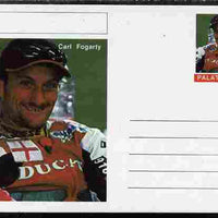 Palatine (Fantasy) Personalities - Carl Fogarty (motorbikes) postal stationery card unused and fine