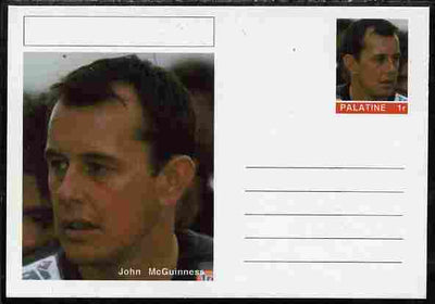 Palatine (Fantasy) Personalities - John McGuinness (motorbikes) postal stationery card unused and fine