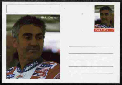 Palatine (Fantasy) Personalities - Mick Doohan (motorbikes) postal stationery card unused and fine