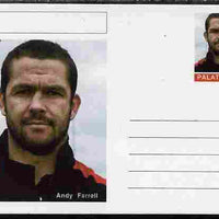 Palatine (Fantasy) Personalities - Andy Farrell (rugby) postal stationery card unused and fine
