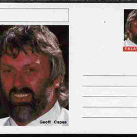 Palatine (Fantasy) Personalities - Geoff Capes (shot) postal stationery card unused and fine