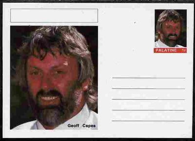 Palatine (Fantasy) Personalities - Geoff Capes (shot) postal stationery card unused and fine