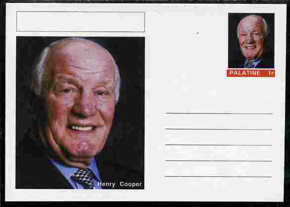 Palatine (Fantasy) Personalities - Henry Cooper (boxing) postal stationery card unused and fine