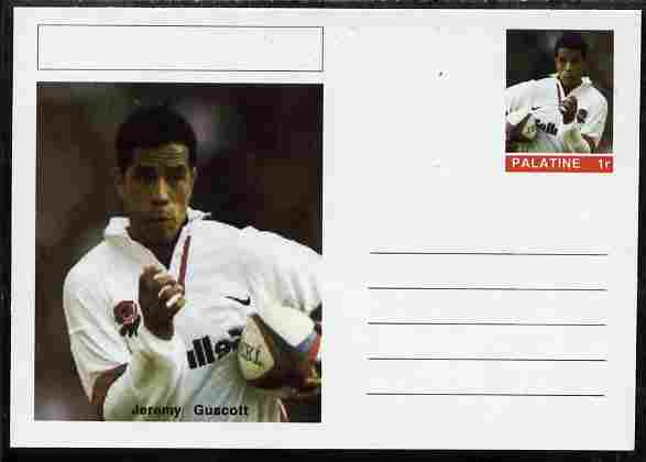 Palatine (Fantasy) Personalities - Jeremy Guscott (rugby) postal stationery card unused and fine