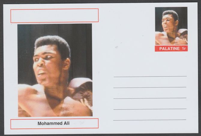 Palatine (Fantasy) Personalities - Mohammed Ali (boxing) postal stationery card unused and fine