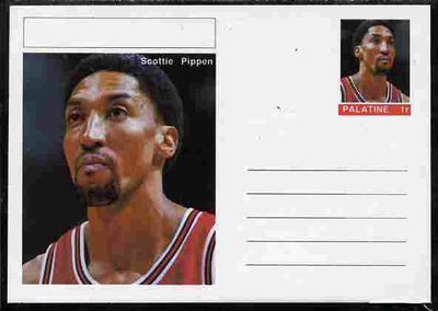Palatine (Fantasy) Personalities - Scottie Pippen (basketball) postal stationery card unused and fine